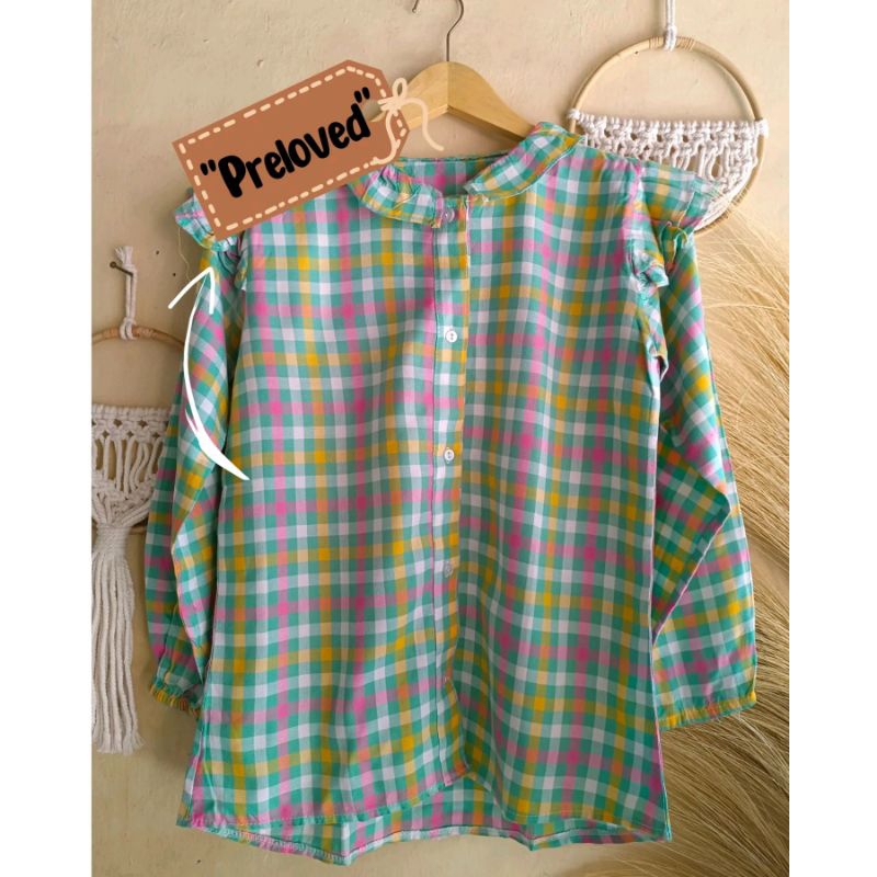 Atasan Kotak Ruffle Preloved | Blouse Kotak Ruffle Preloved