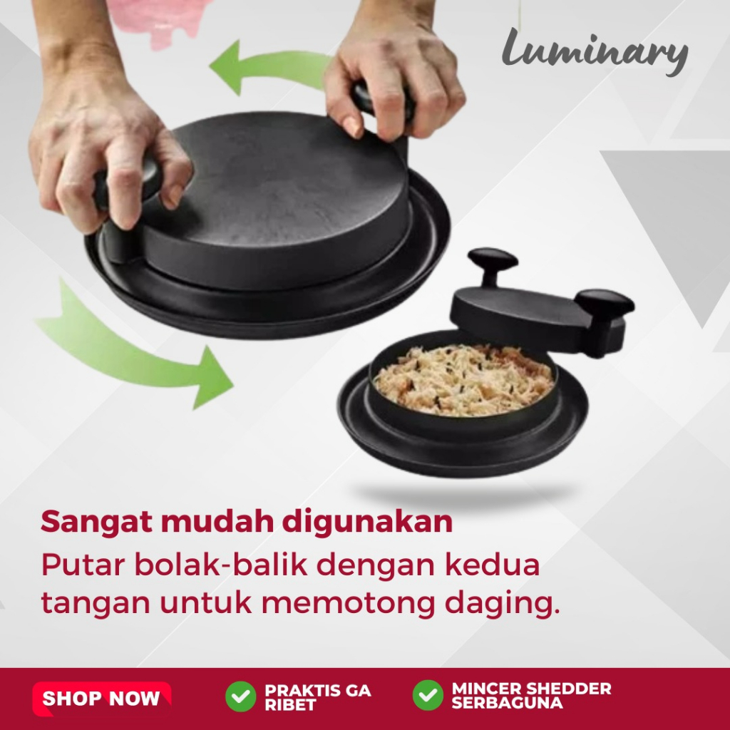 Mincer Shredder Alat Pemotong Sayuran Penghancur Bawang Putih Suwir Daging Pencacah Manual Praktis Serbaguna Vegetable Cutter Peralatan Dapur