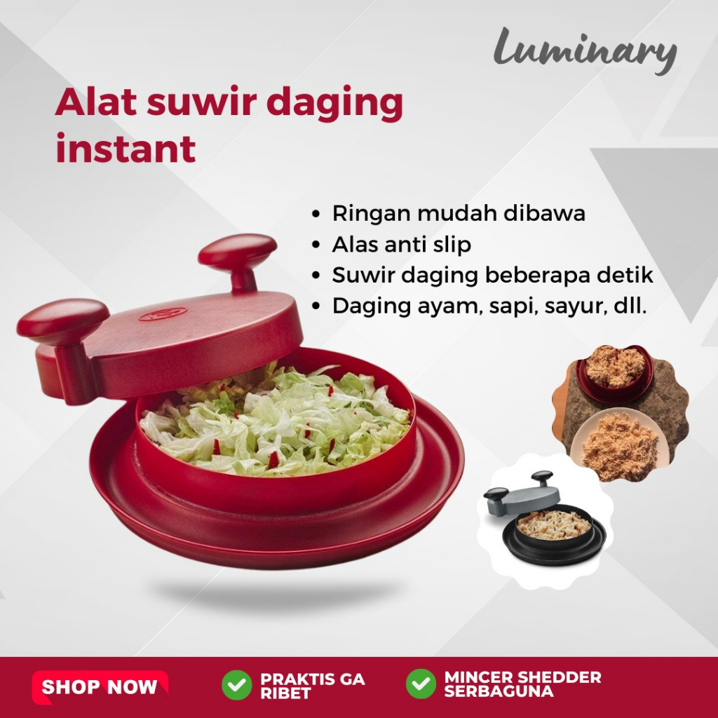 Mincer Shredder Alat Pemotong Sayuran Penghancur Bawang Putih Suwir Daging Pencacah Manual Praktis Serbaguna Vegetable Cutter Peralatan Dapur