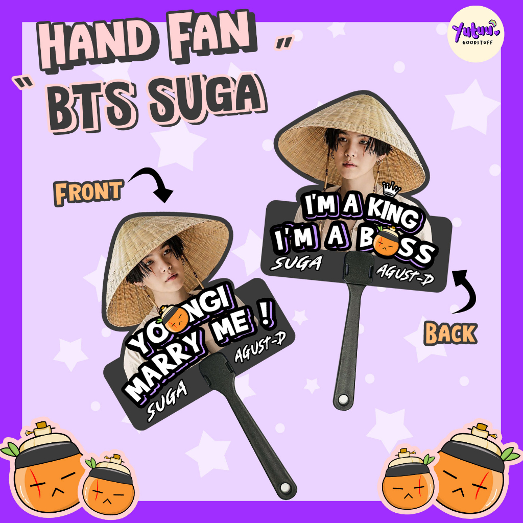 KIPAS TANGAN Bangtan SUGA AgustD / Hand Fan / SOUVENIR KPOP UNOFFICIAL