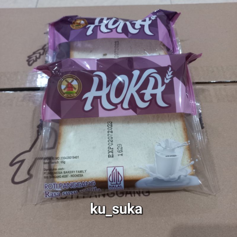 

Aoka Roti Panggang Varian Vanilla lembut / roti viral / roti lembut