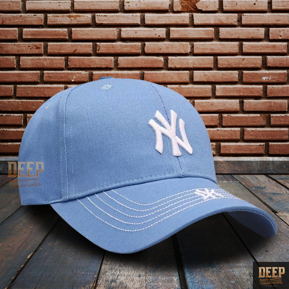 Topi Baseball NY Pria / Wanita Dewasa | Topi Biru Casual Laki Laki Perempuan | Topi Distro New York 