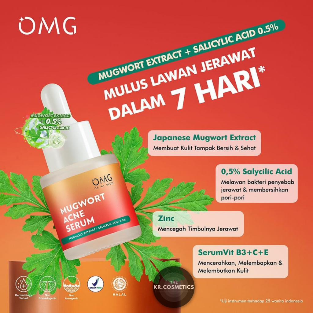 OMG OH MY GLOW Mugwort Acne Serum Perawatan Kulit Berjerawat 20 ml