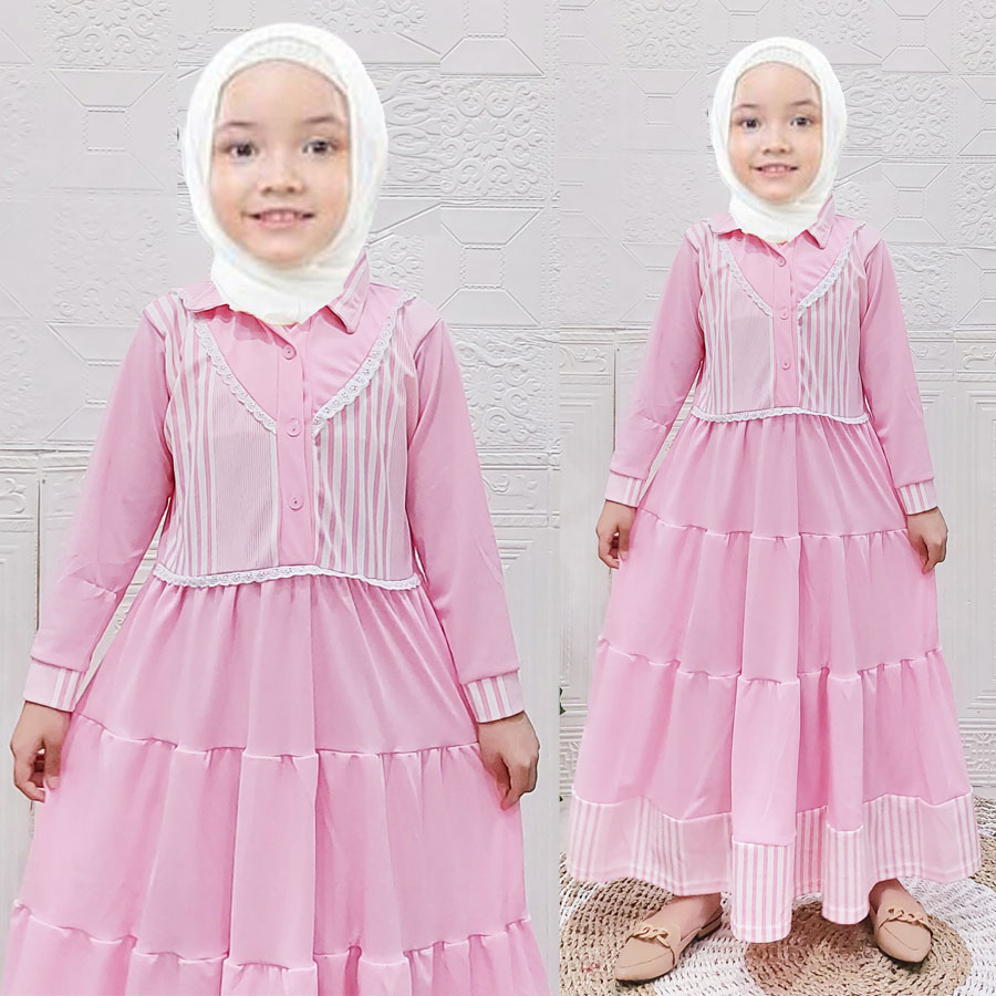 CARLINA ALEA 2in1 DRESS BEST OF MY LOVE ANAK PEREMPUAN RUFFLE  ROMPI VEST SALUR