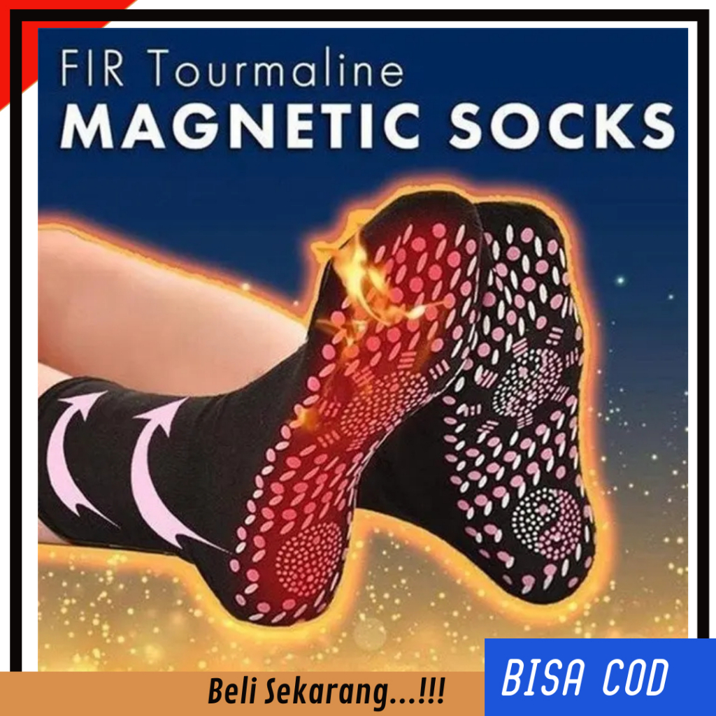 Giok Shock Magnetic Kaos Kaki Pemanas Kaos Kaki Terapi Refleksi Batu Germanium Magnetic