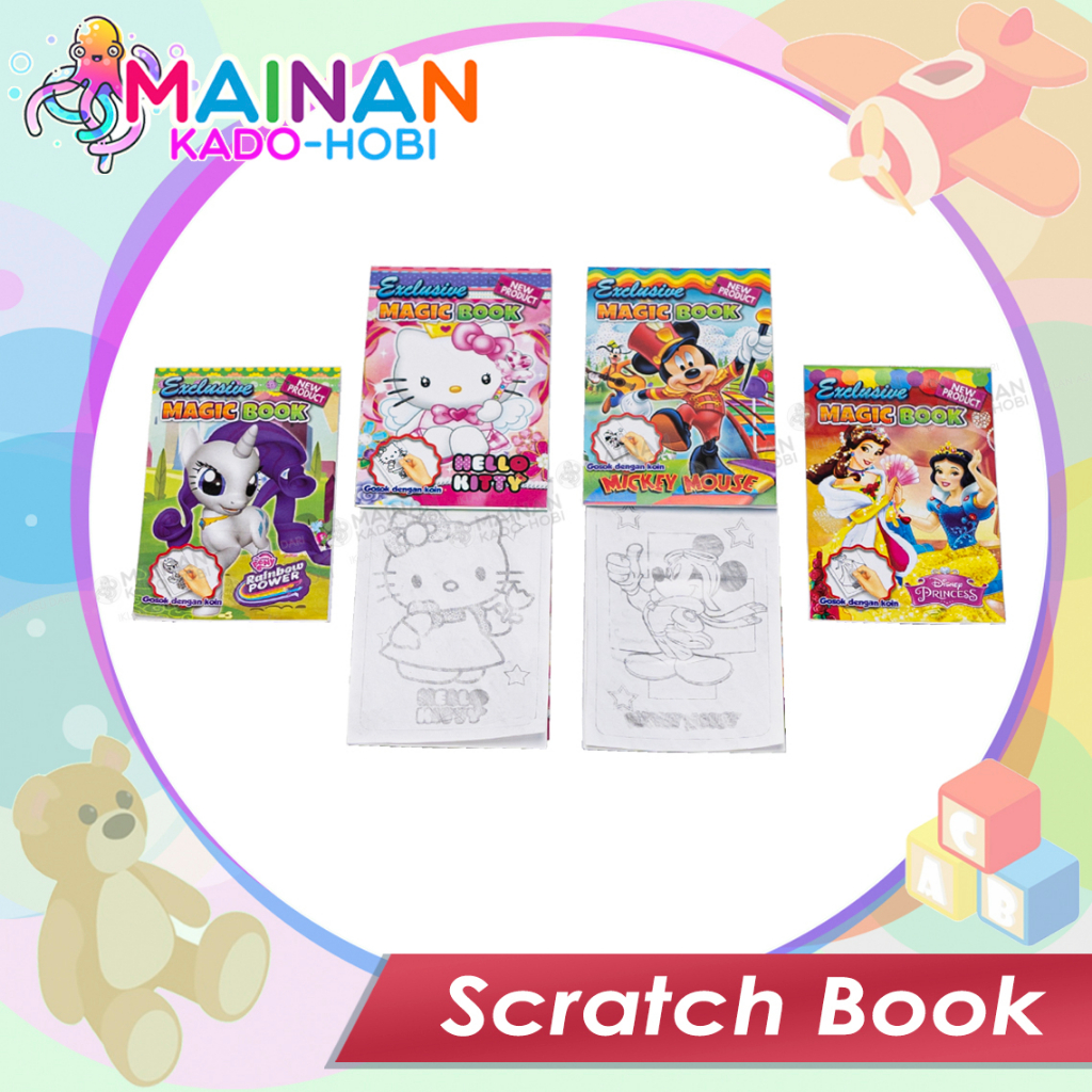 MAINAN ANAK TRADTIONAL JADUL MAGIC KOIN SCRATCH BOOK KARAKTER KARTUN