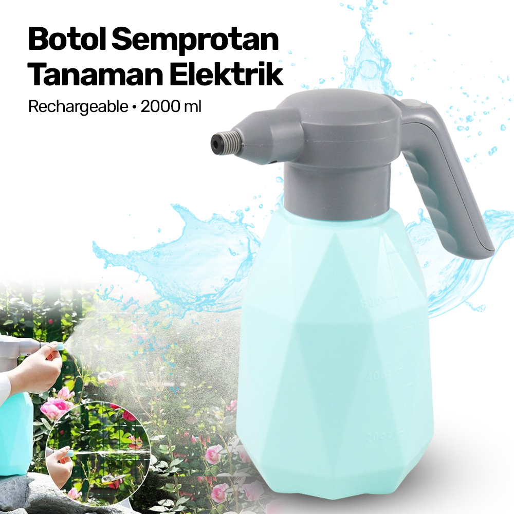 Botol Semprotan Tanaman Elektrik Spray Rechargeable 2000 ml - TV2000 - Blue