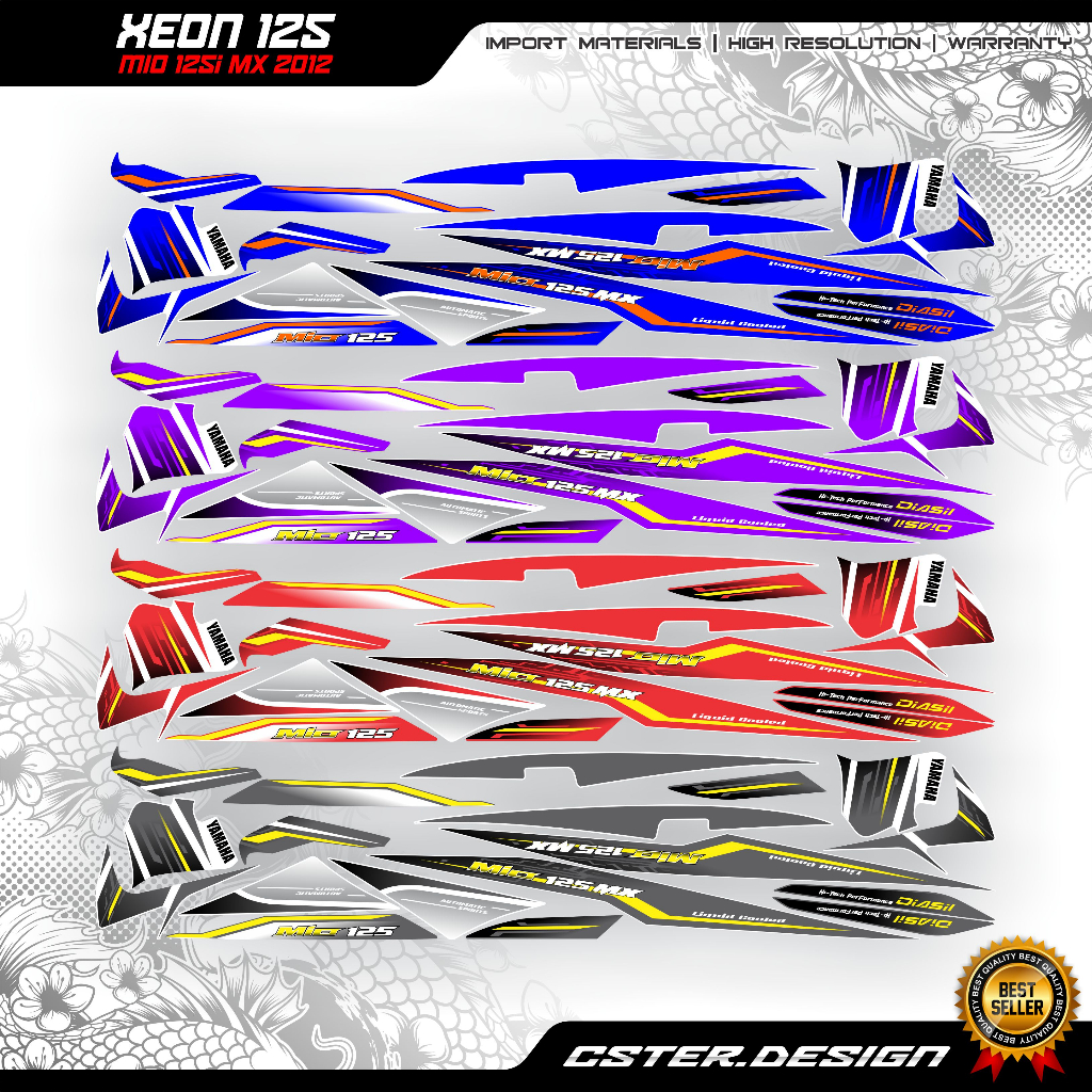 STRIPING YAMAHA XEON mio 125 mx 2012 mxi rr ego lc luvias