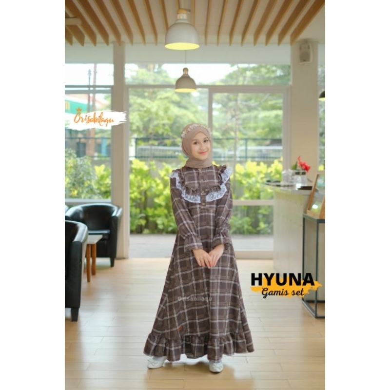 READY ‼️ Gamis Anak Perempuan Teen Series Hyuna by Orisabilaqu Bahan Premium Model Vintage bisa cod