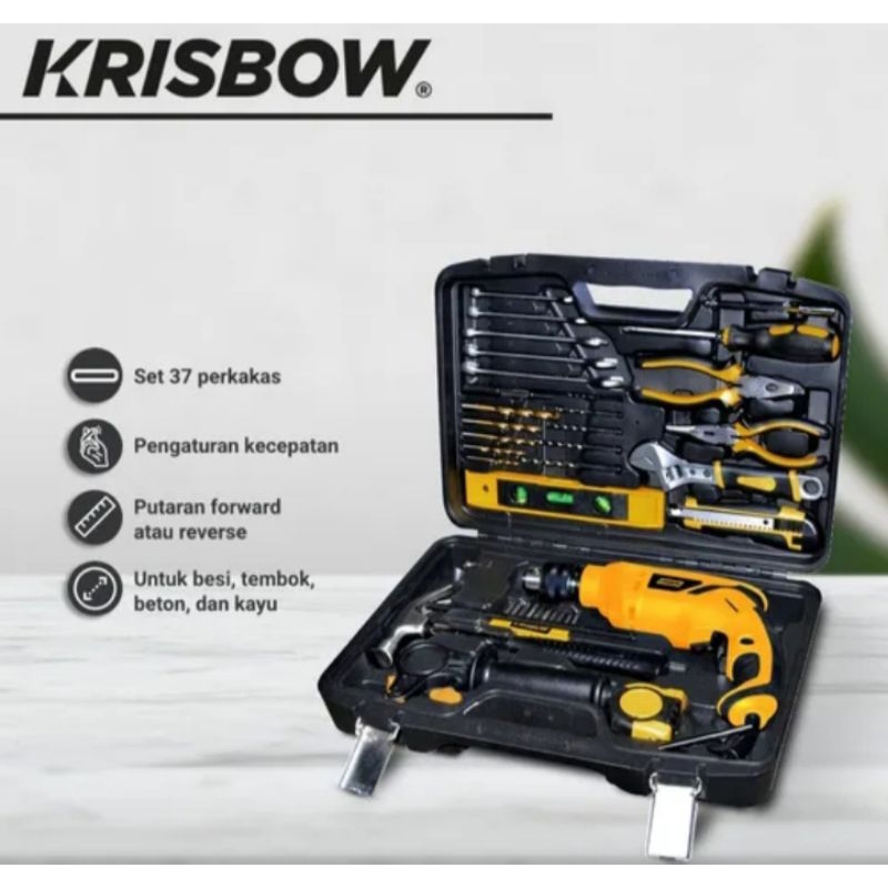Krisbow Set Bor Listrik Beton 600w 37 Pcs