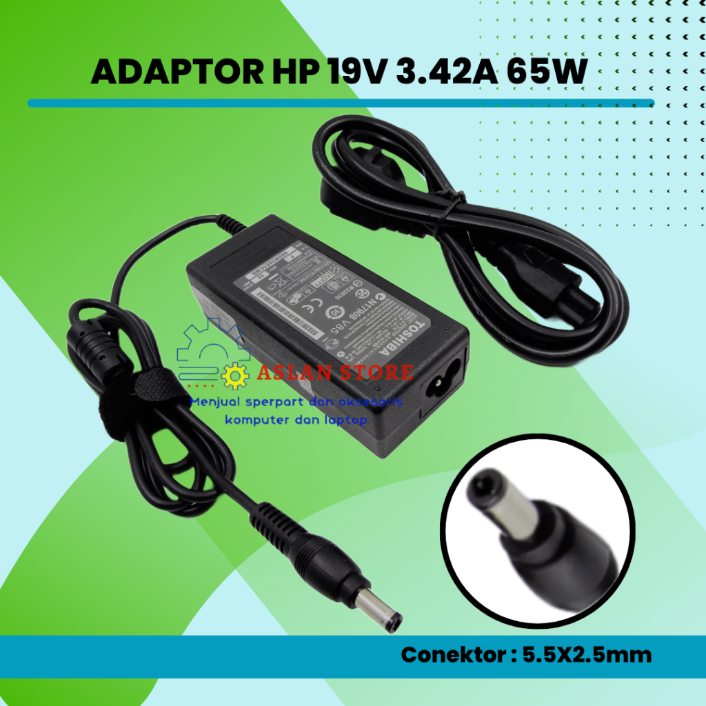 Adaptor Charger 19V 3.42A 65W TOSHIBA Satellite C640 C645 Toshiba PA3467U-1ACAS ADP-65KBA Satelit A100 A105 A200 L20 M105 U305 V85 Adaptor Ac