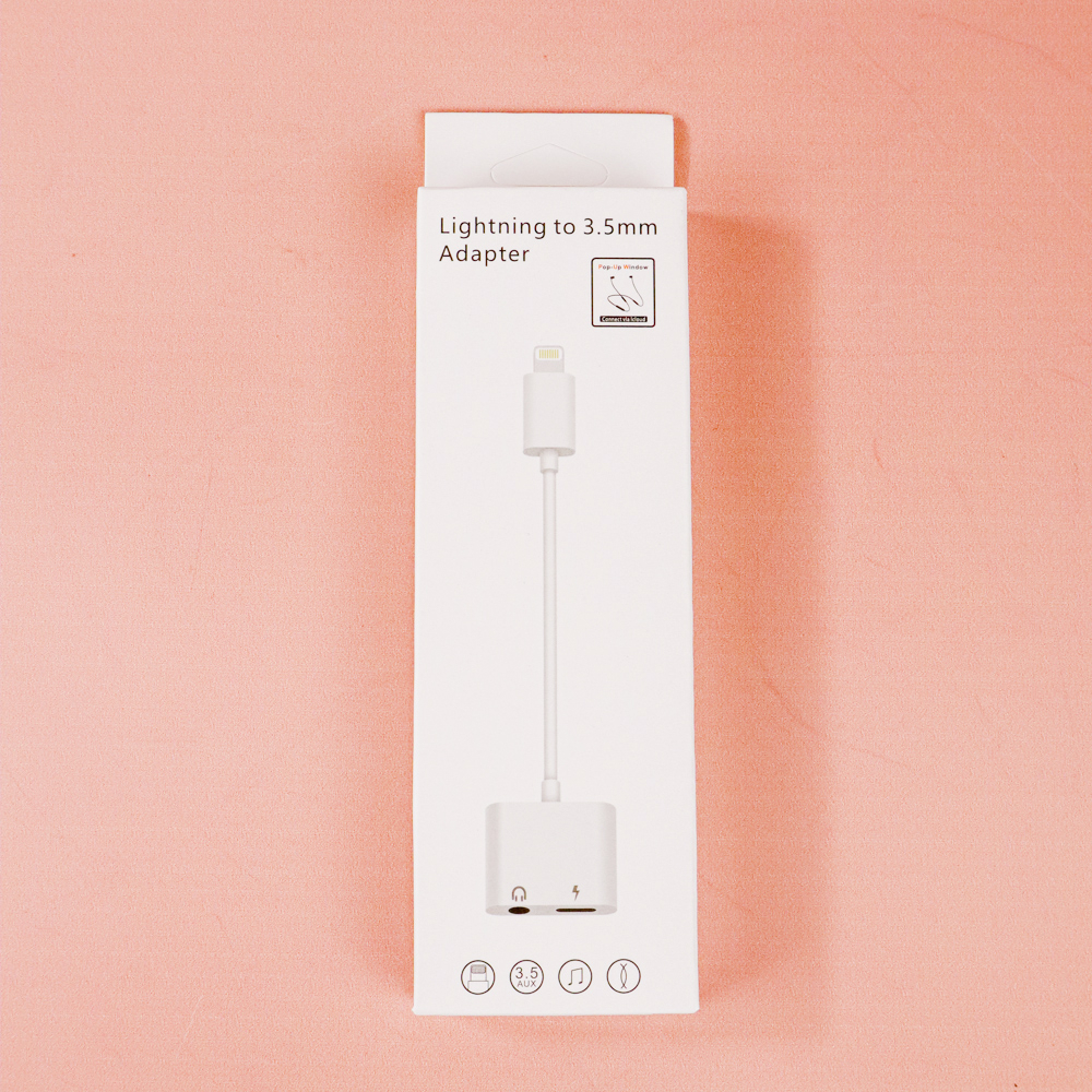 Adaptor Lightning to AUX 3.5 mm Headphone &amp; Lightning for iPhone 7 - MH030 - White