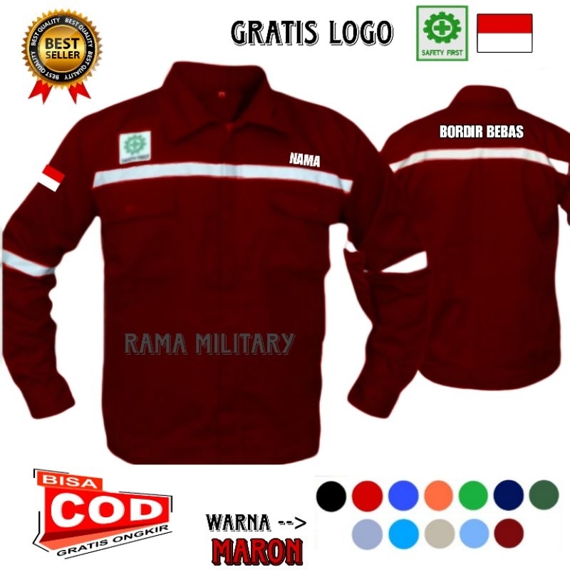 Promo Bulan Ini Wearpack Atasan Safety/Las/Bengkel/Teknisi Bordir Bebas
