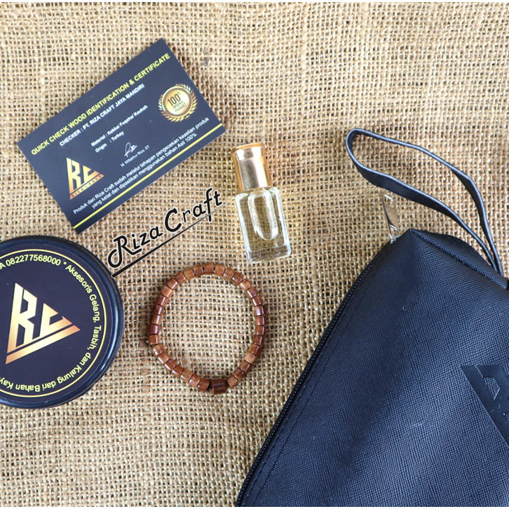 Gelang Tasbih Kayu Kokkah Kaukah Kokka Original ASLI Arab Coklat Kecil 33 Kotak Mardjan Premium