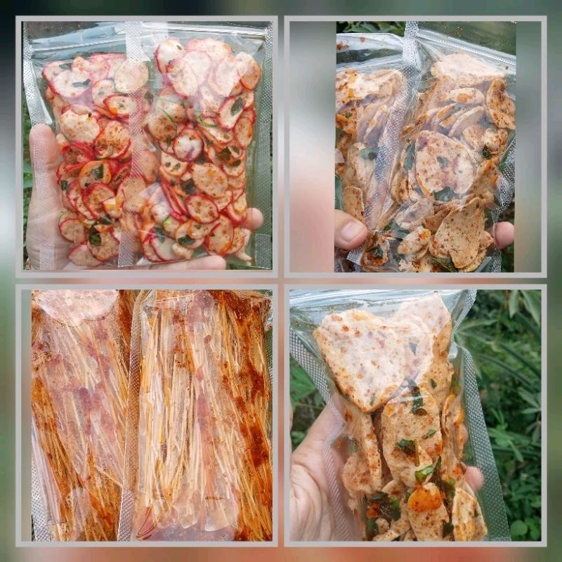 

Cemilan BASRENG, LIDI, Kerupuk Seblak, Enak gurih