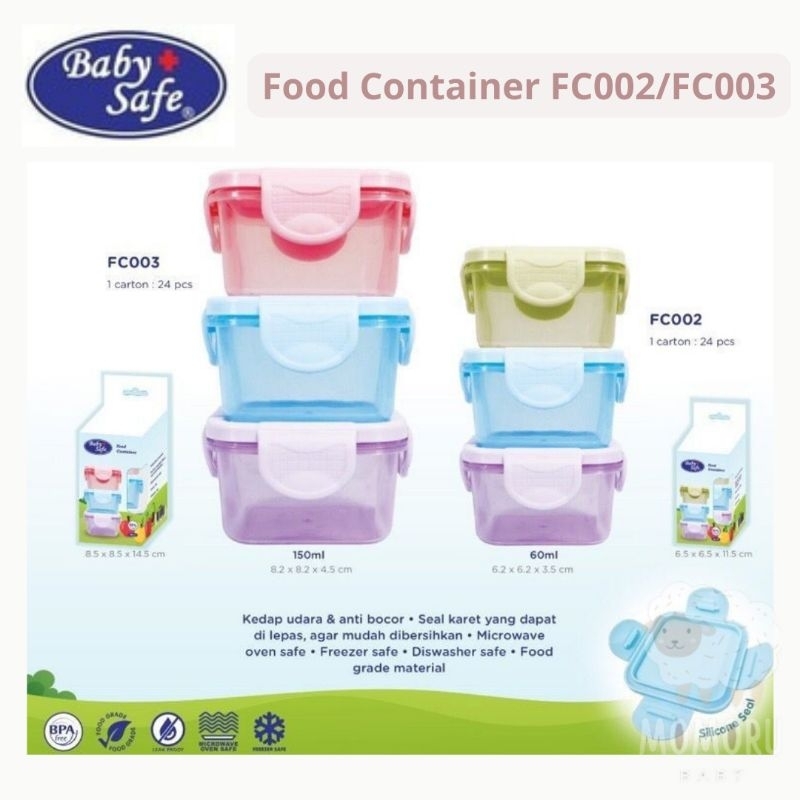 Baby Safe Food Container FC002 FC003 60ml 150ml Tempat Menyimpan Mpasi Bayi