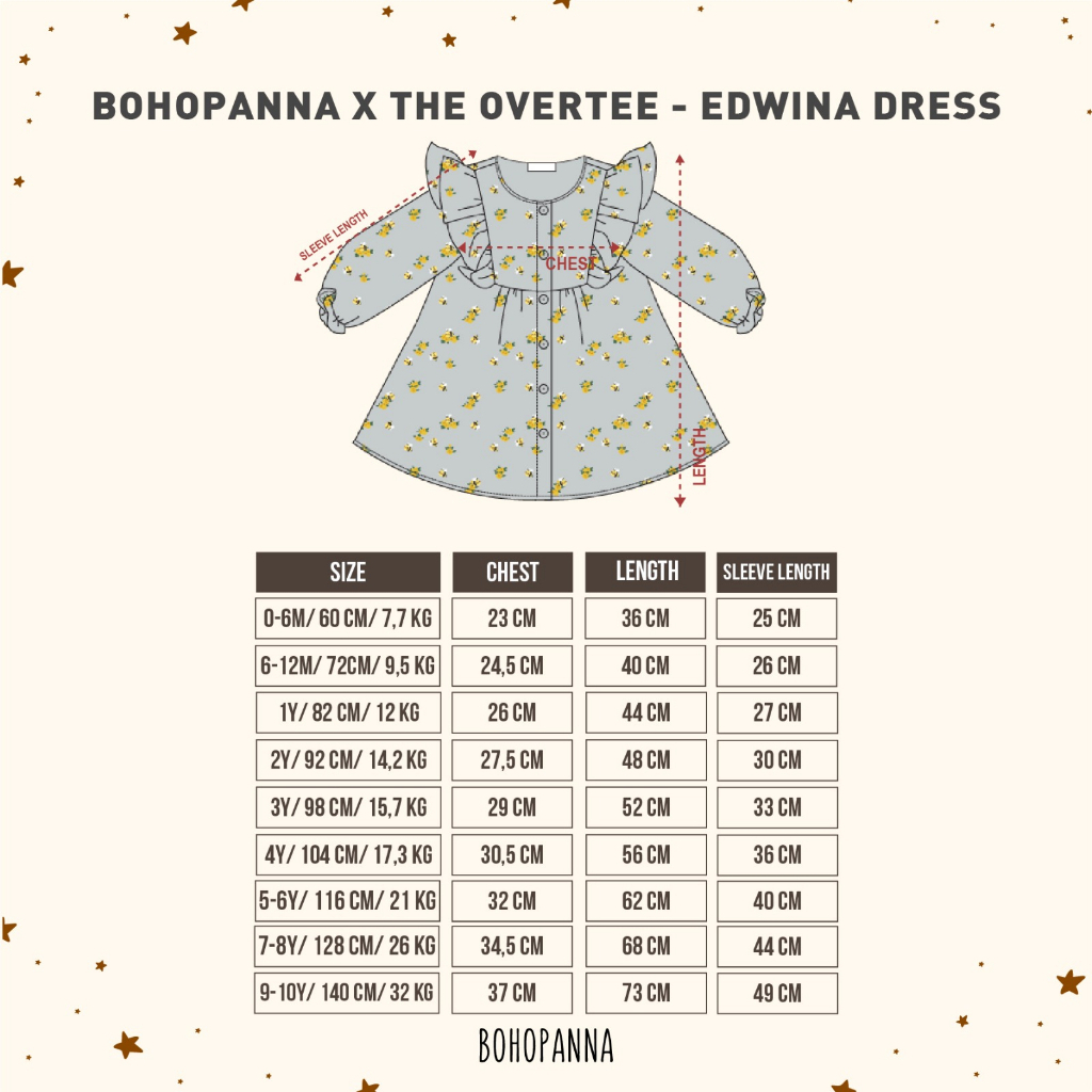 BOHOPANNA - BOHOPANNA X THE OVERTEE - EDWINA DRESS - DressAnak Perempuan