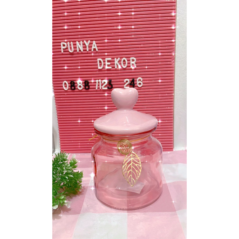 Shabby toples Lebaran kaca Love pink 650ml