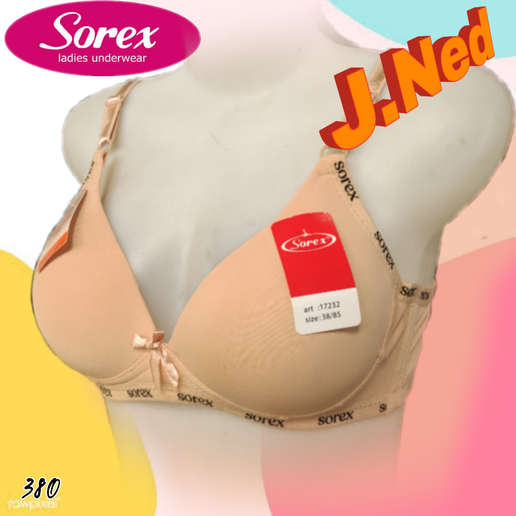 J380 Bra Wanita Sorex Busa Tanpa Kawat Cup A Size 34a - 40a Dua Pengait