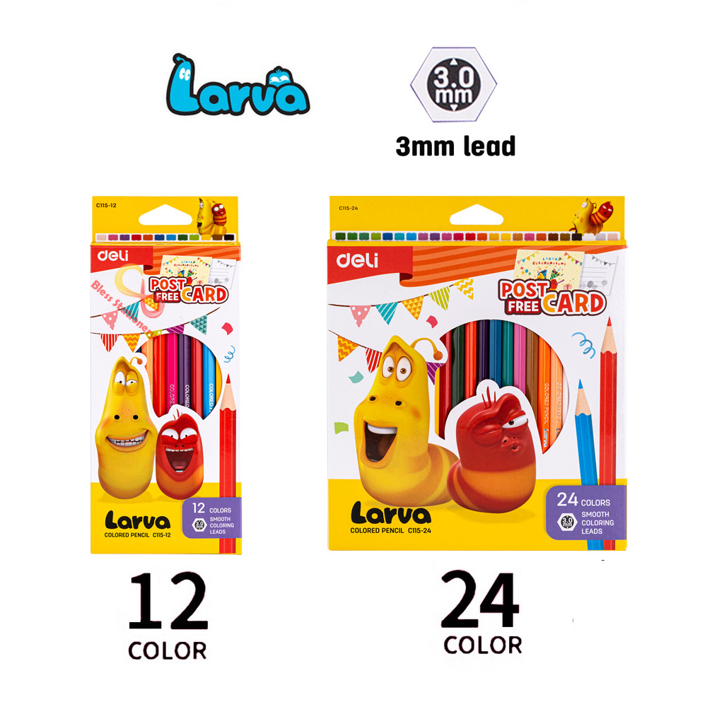

Pensil warna 12 warna / 24 warna edisi larva color pencils pensil warna sekolah pensil warna anak-anak