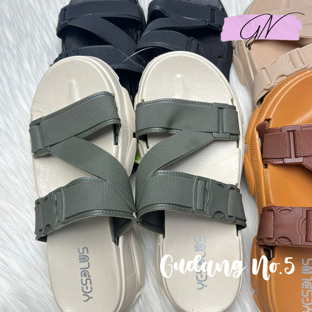 GN-8891 Sandal Selop Jelly Fashion Wanita Tali Dua Silang Import Yesplus PCU