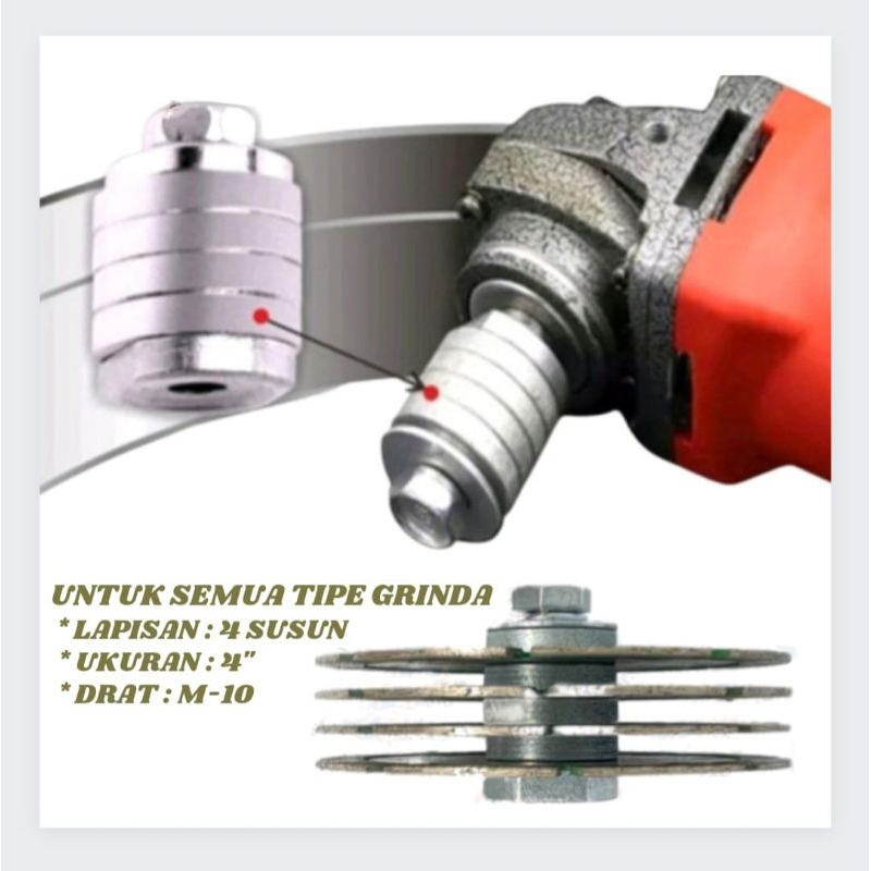 Baut Gerinda Grenda adapter extension Shaft grinda 4" M10