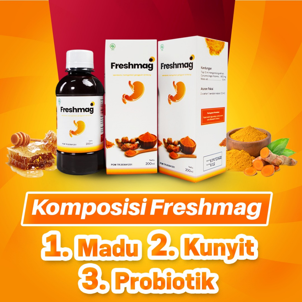 Paket Sembuh - 2 Botol Freshmag Fresh Mag Maag Atasi Maag Kronis Asam Lambung Kronis &amp; Infeksi Lambung Mual Muntah Gerd