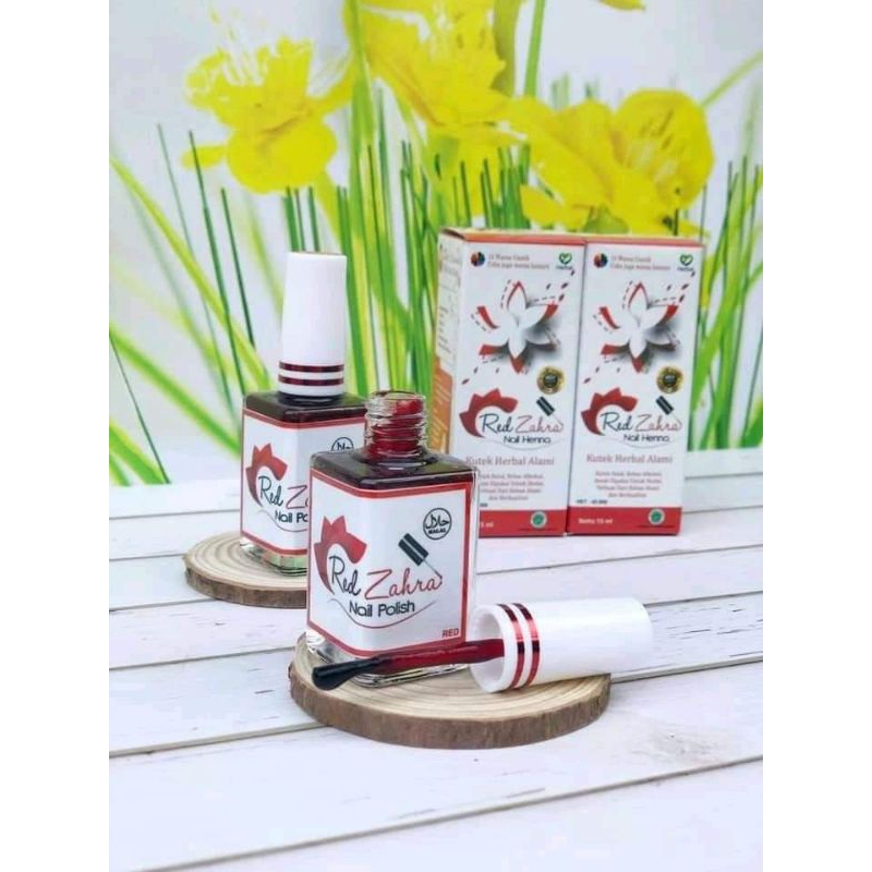 Red zahra nail polish kutek kuku halal merk red zahra