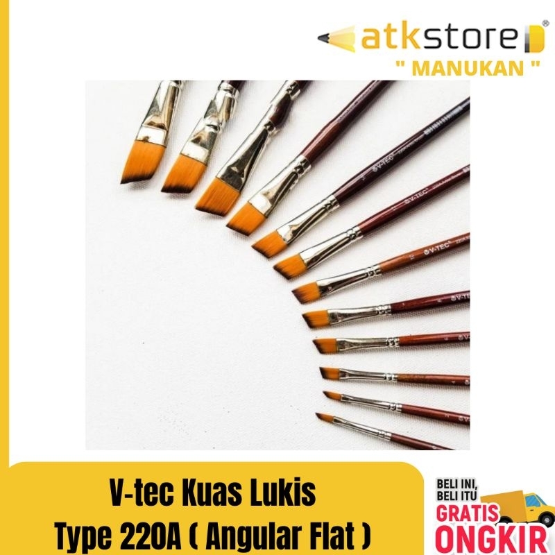 

Kuas Lukis V-tec Type 220A ( Angular Flat) || V-tec Artis Brush 220A