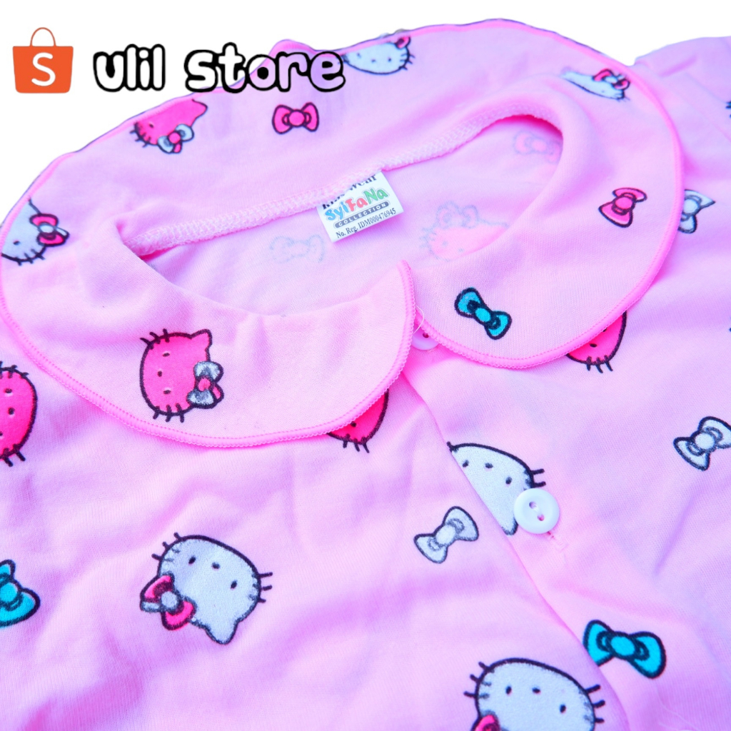 PIYAMA BAYI PEREMPUAN LENGAN PANJANG 3-18 BULAN MOTIF HELLO KITTY