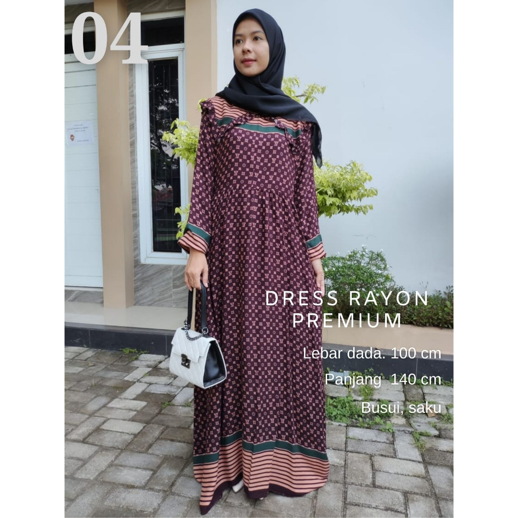 SALE.. Dress Lebaran Termurah Rayon Crinkle Motif Terbaru By Arsyida