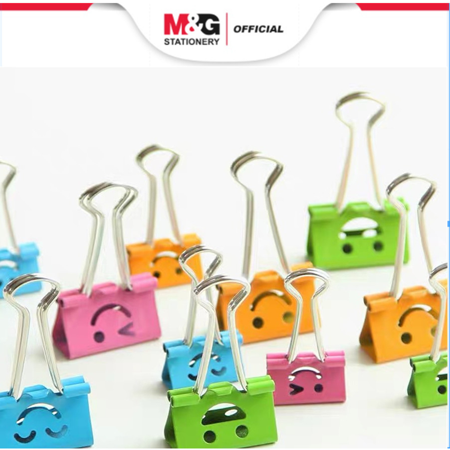 

M&G Binder Clip Set Ukuran 19mm / 32mm Kertas Klip Dengan Toples Paper Clip Warna Warni Motif Smile Cocok Untuk Dokumen Tebal Tipis