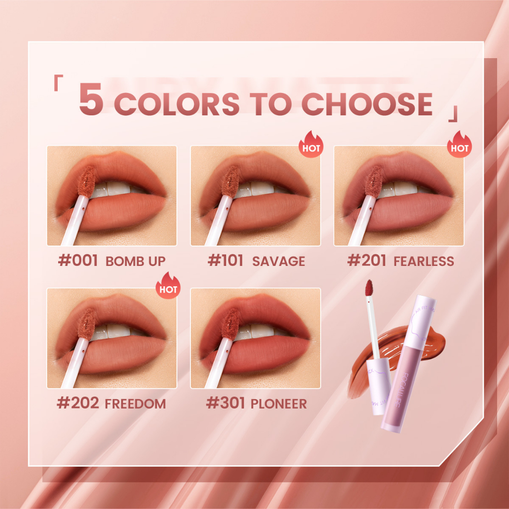 FOCALLURE #Switchmode Airy Matte Lipstick Waterproof Lip Tint Long-Lasting Transfer-Proof Lip Matte