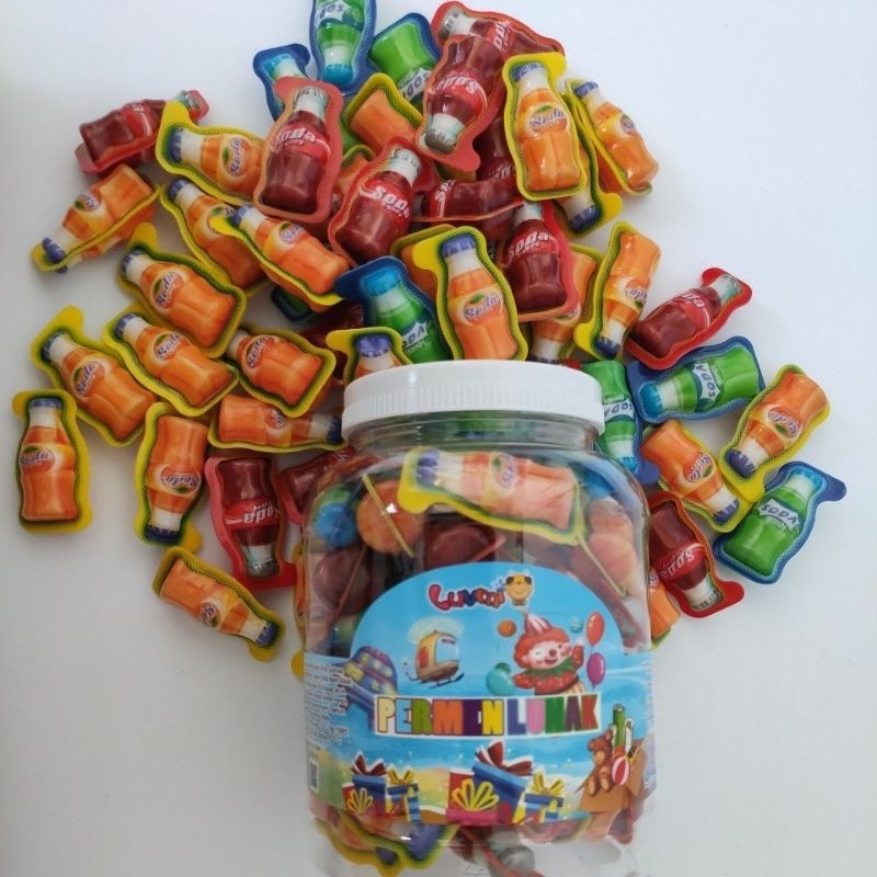 Queen66 Luvmi Permen Lunak Bentuk Buah Buahan Toples Isi 50 Pcs