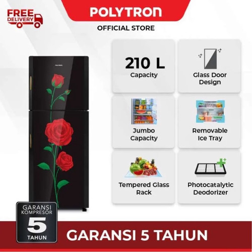 KULKAS 2 PINTU POLYTRON PRM 21CRX / 21DRX GARANSI RESMI