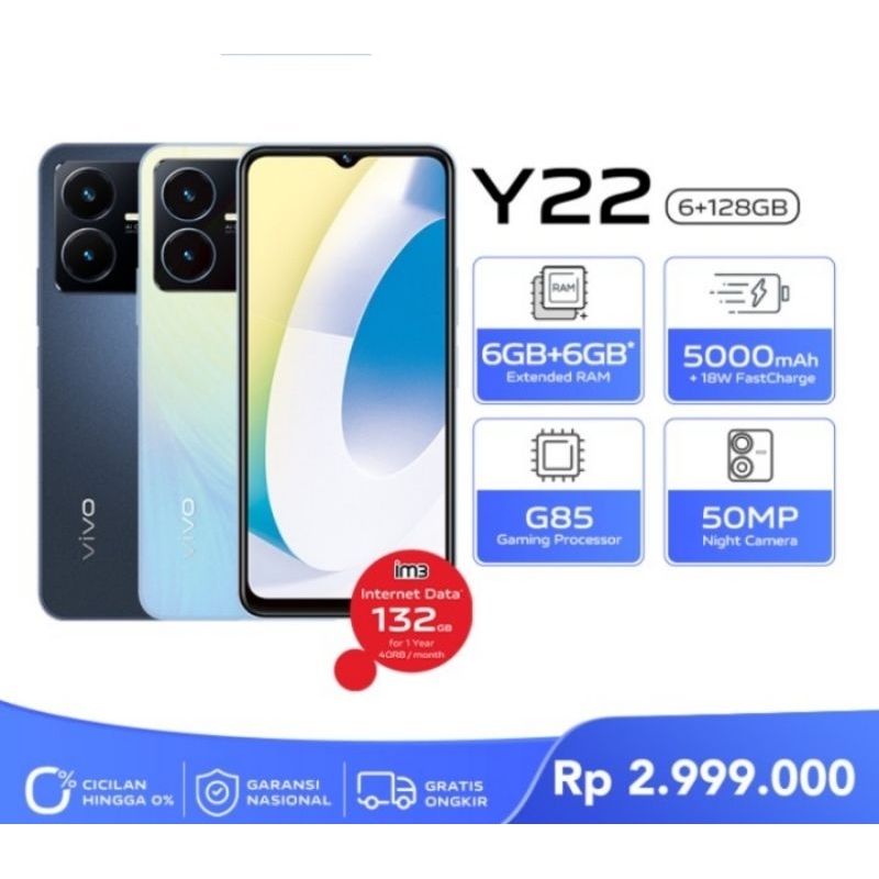 Produk terbaru Vivo y22 ram 6/128GB