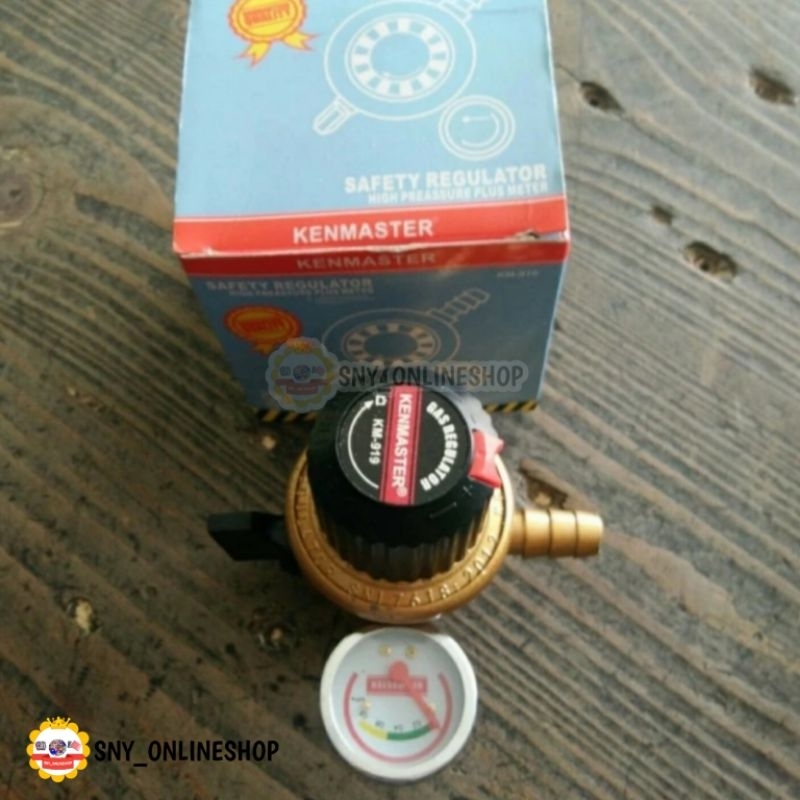 Kepala Gas / Regulator Gas High Pressure + Meteran Safety Lock KENMASTER