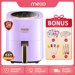 Mecoo Most Aesthetic Air Fryer 650 Low Watt  Air Fryer Digital 5.5 L Lilac Pink NX-07-PRO / NX 07 PRO Hemat Listrik &amp; Anti Jeglek Mesin Penggorengan Tanpa Minyak