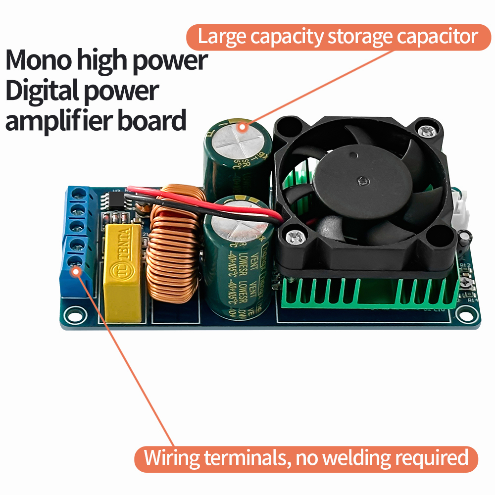 Irs2092s 500W Mono Digital Amplifier Kelas D HIFI Power Board/Produk Jadi/Mono/Super LM38