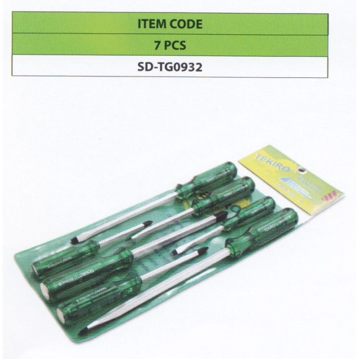 TEKIRO OBENG SET TRANS HIJAU 7 PCS SD-GT0932