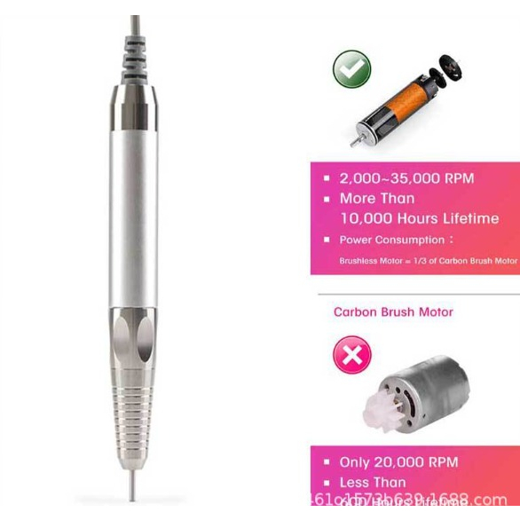 Nail Drill untuk Remove nail gel ataupun Russian Manicure MESIN DRILL PREMIUM STANDING 35RPM RECHARGABLE PORTABLE  MESIN KIKIR KUKU ELEKTRIK