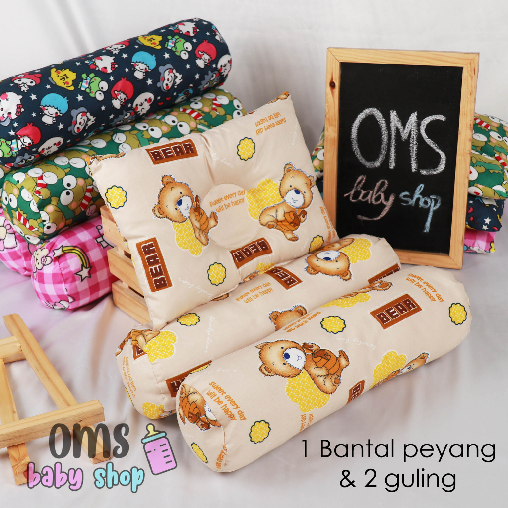 [FREE PACKING MIKA] Bantal Guling Bayi Newborn Set 3 in 1 / Kado Lahiran Premium