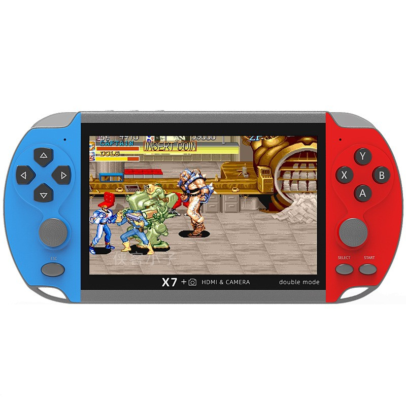 PSP X7 + 4.3 Inch Dual Player + Kamera Versi Arcade Konsol Game Gameboy Handheld Game Console Player   - X7 + -2 Pemain 10000 Games Gratis Untuk Menginstal Game Baru