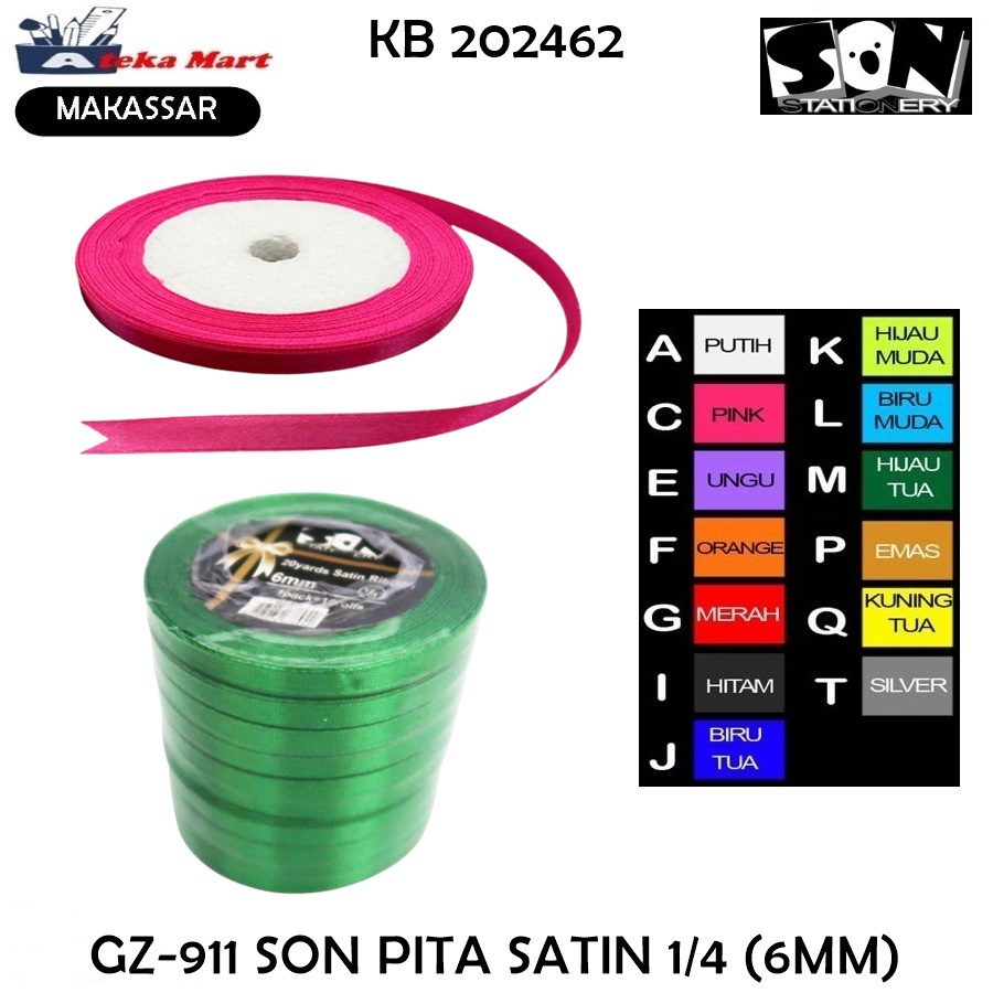 

[PAK/10ROLL] GZ-911 SON PITA SATIN 1/4 (6MM)