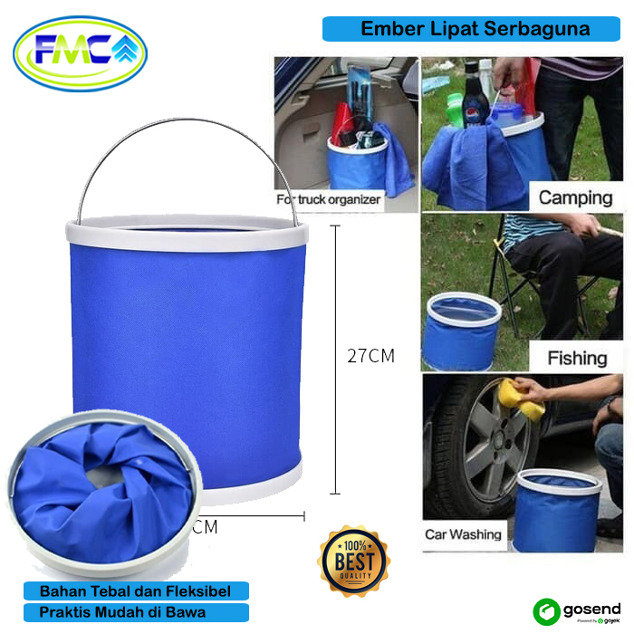 Ember Lipat Portable Baskom Bak Lipat Memancing Cuci Mobil Motor Serbaguna Folding Bucket Waterproof