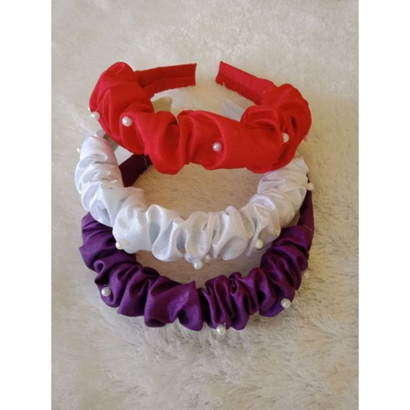 bando mutiara scrunchie#bando nagita scrunchie mutiara headband korea