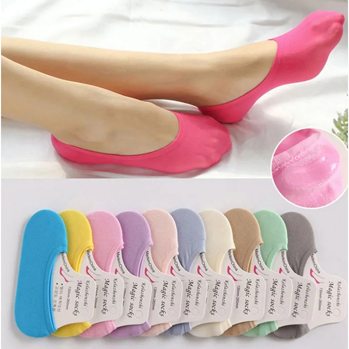 A637-A642 KAOS KAKI ANTI SLIP sock socs motif polos invisible fashion wanita impor import stocking pakaian kaus muslim islam penutup solat sholat hijab kerudung lecet lutut abu hitam biru cream pink fuchia