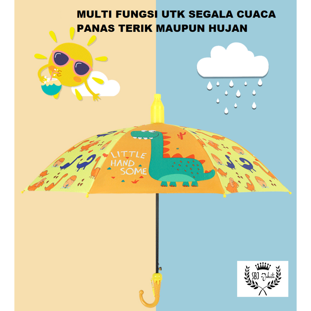 Payung Anak Dewasa Impor karakter Karikatur Lucu Umbrella Pelindung UV Hujan