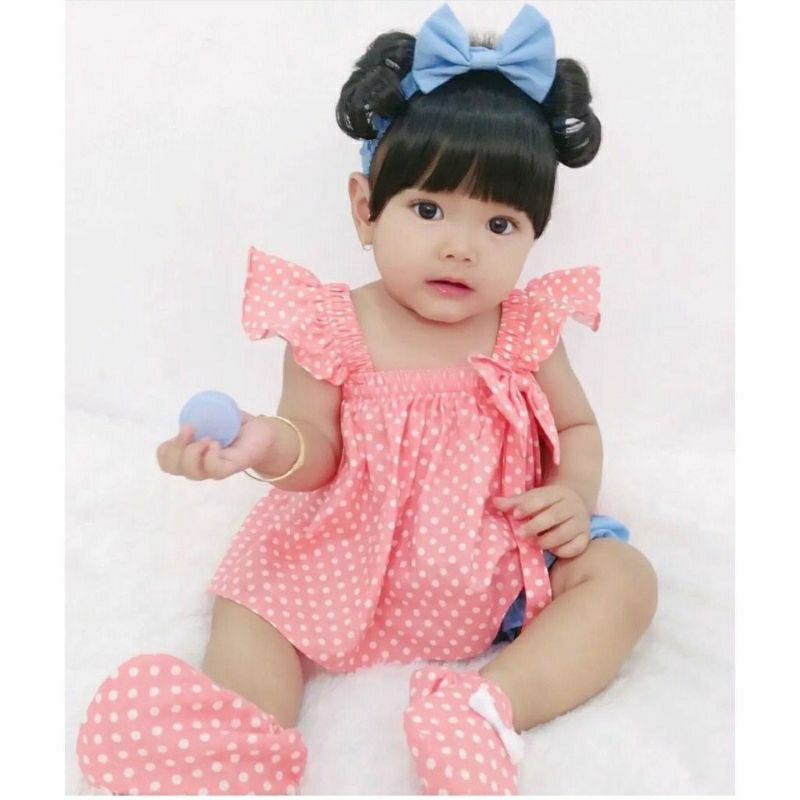 SETELAN JULIE POLKA BANDANA BOOTIES (BRP882)