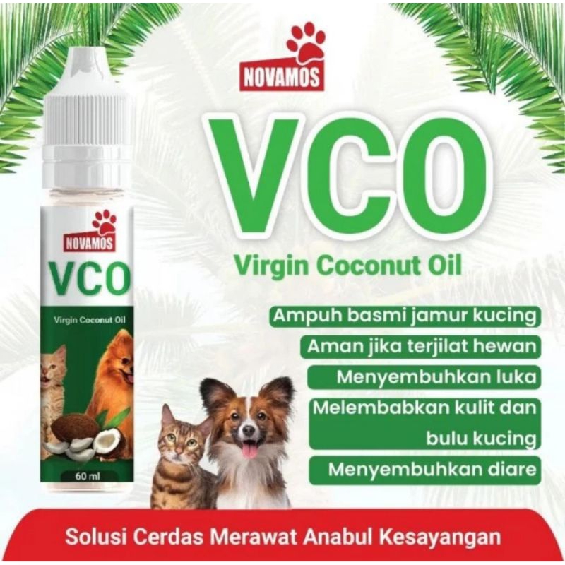 NOVAMOS VCO Virgin Coconut Oil 60 ML Perawatan Hewan Anjing Kucing Vitamin Minyak Kelapa Murni